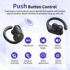 Bluetooth Headphones Wireless Earbuds 96Hrs Playback Sport Ear Buds with Earhook LED Display Charging Case IPX7 Waterproof Earbud Deep Bass Running Earphones for Ios Android Cellphone