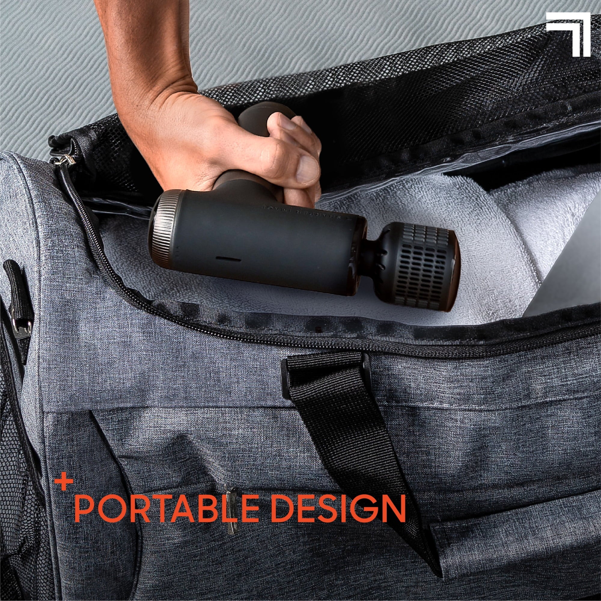 ® Powerboost® Pro+ Compact Hot & Cold Percussion Massager with Dual-Temperature Hot + Cold Massage Node, 6 Speed Settings, 4 Unique Attachments, Portable Design with Carrying Case