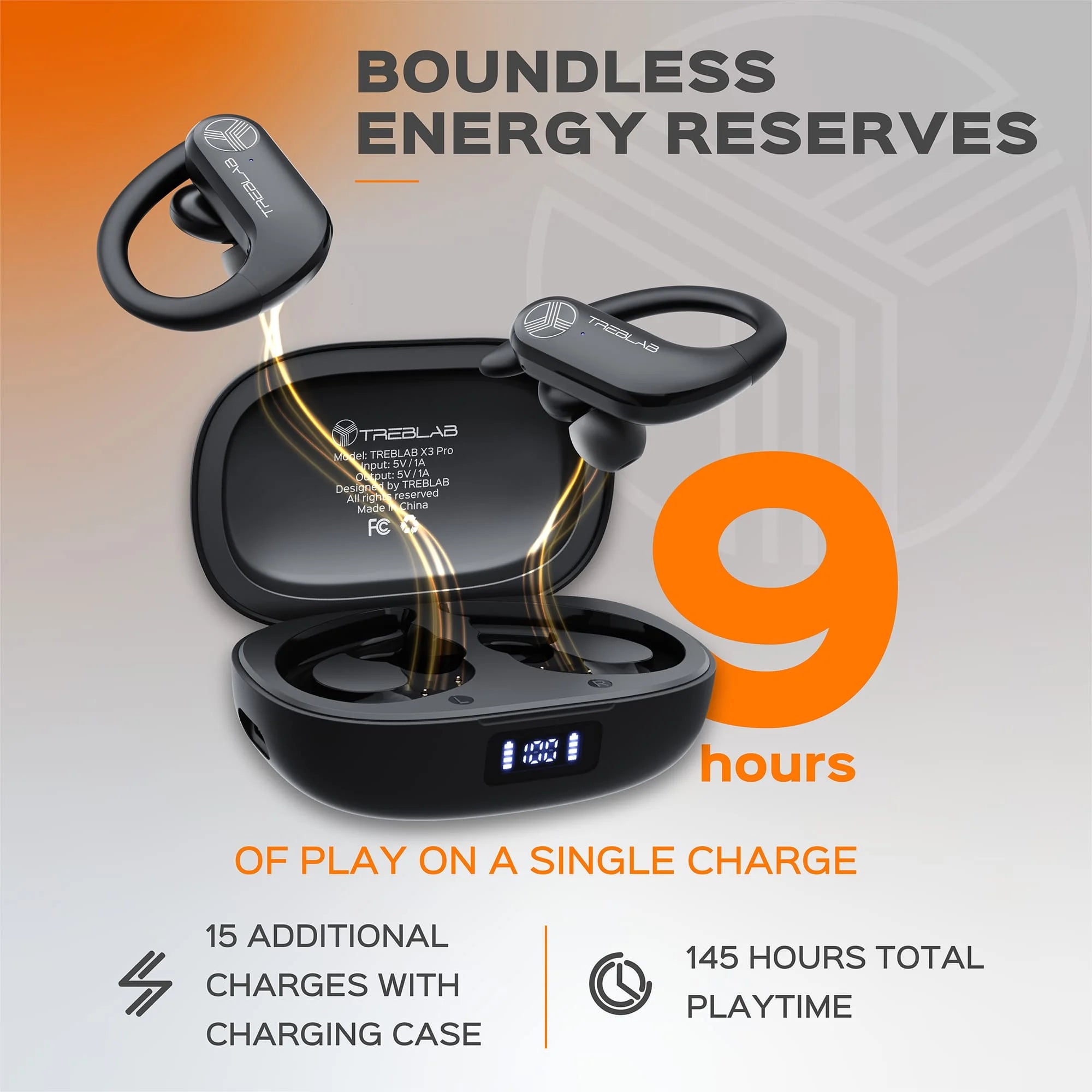 X3-Pro Bluetooth Wireless Earbuds with Portable Charging Case