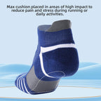 Ankle Compression Socks, Copper Yarn Low Cut Training Socks, Odor Free Moisture-Wicking Arch Support Cushion