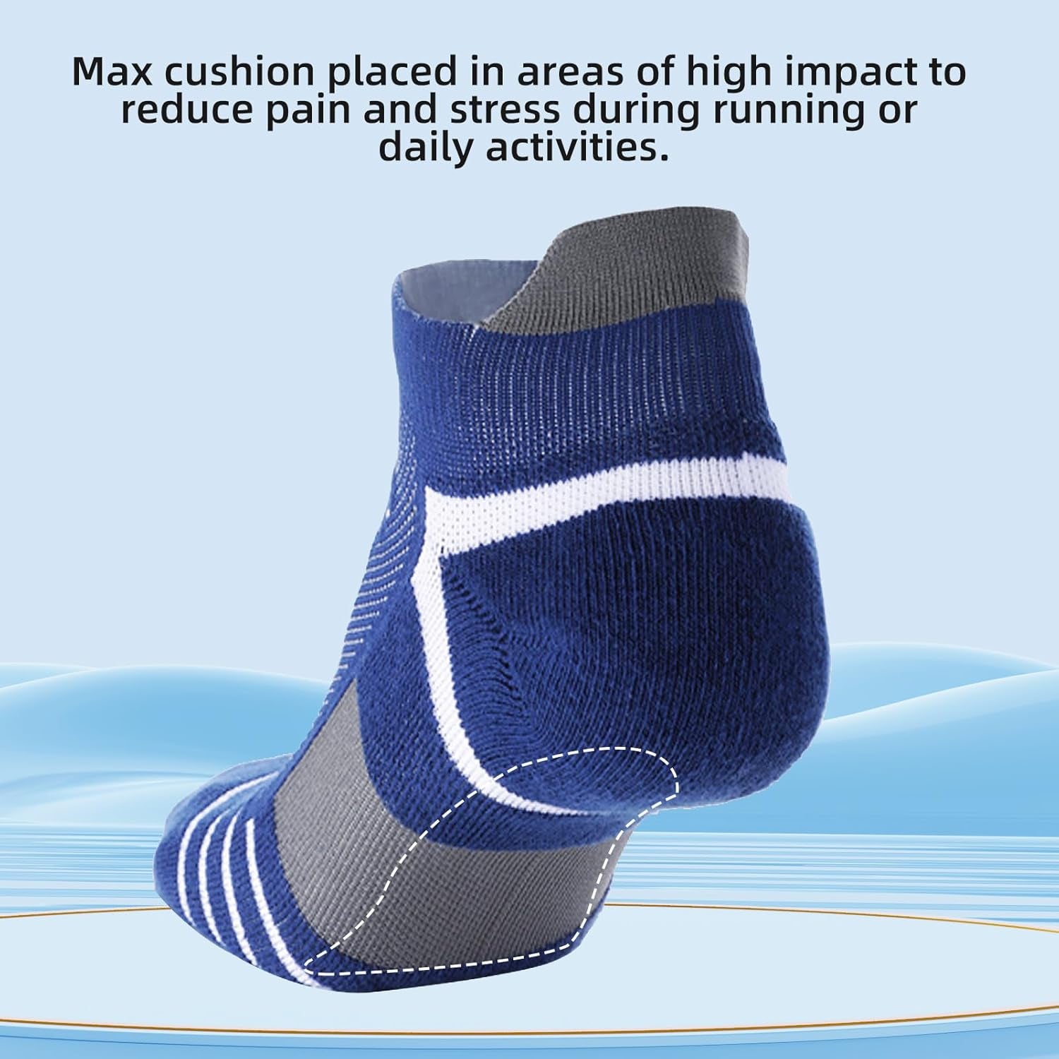 Ankle Compression Socks, Copper Yarn Low Cut Training Socks, Odor Free Moisture-Wicking Arch Support Cushion