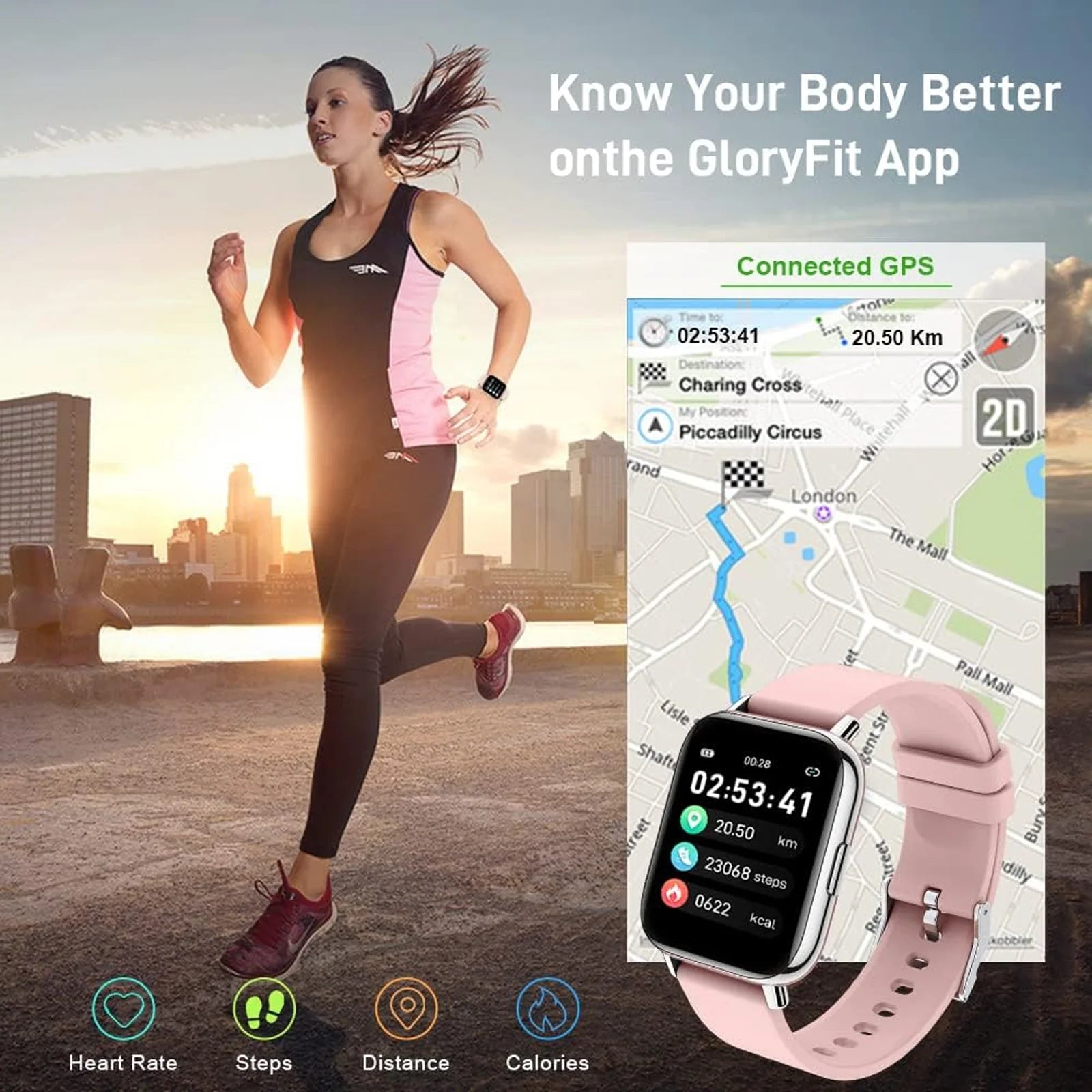 Smart Watch, Fitness Tracker 1.69" Touch Screen Smartwatch Fitness Watch Heart Rate Monitor/Pedometer/Sleep Monitor.