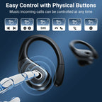 Headphones Wireless Earbuds Sport, Bluetooth 5.3 over Ear Buds Stereo Deep Bass Headset with Earhooks, 80H Dual LED Display Wireless Earphones with ENC Noise Canceling Mic,For Running/Workout