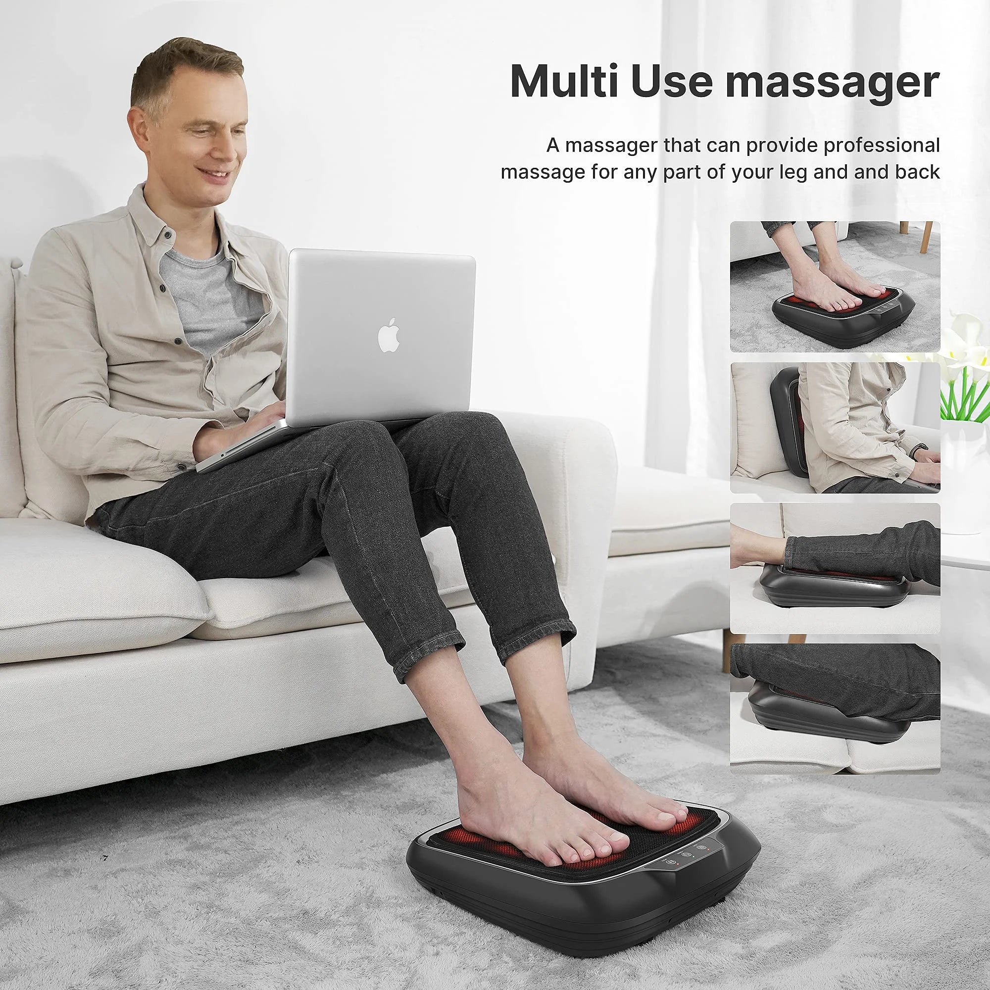Foot Massager with Heat,Shiatsu Foot Massager for Circulation,Foot & Back Massager, Foot Warmer and Massager for Neuropathy Muscle Pain Relief, Plantar Fasciitis,Birthday Gifts for Dad and Mon