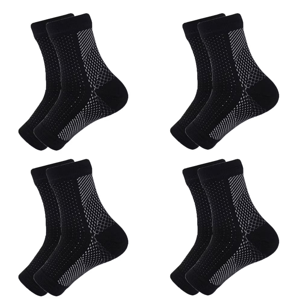 4 Pairs Neuropathy Socks for Women and Men - Soothe Relief Socks for Plantar Fasciitis - Ankle Compression Socks