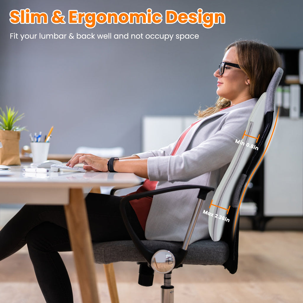 1 Set Shiatsu Back Massager 3D Deep Tissue Kneading Massage Pillow Cordless USB Rechargeable with 3 Massaging Modes 2 Heating Levels 10Mins Auto-Off for Back Shoulder Waist Lumbar No Chair