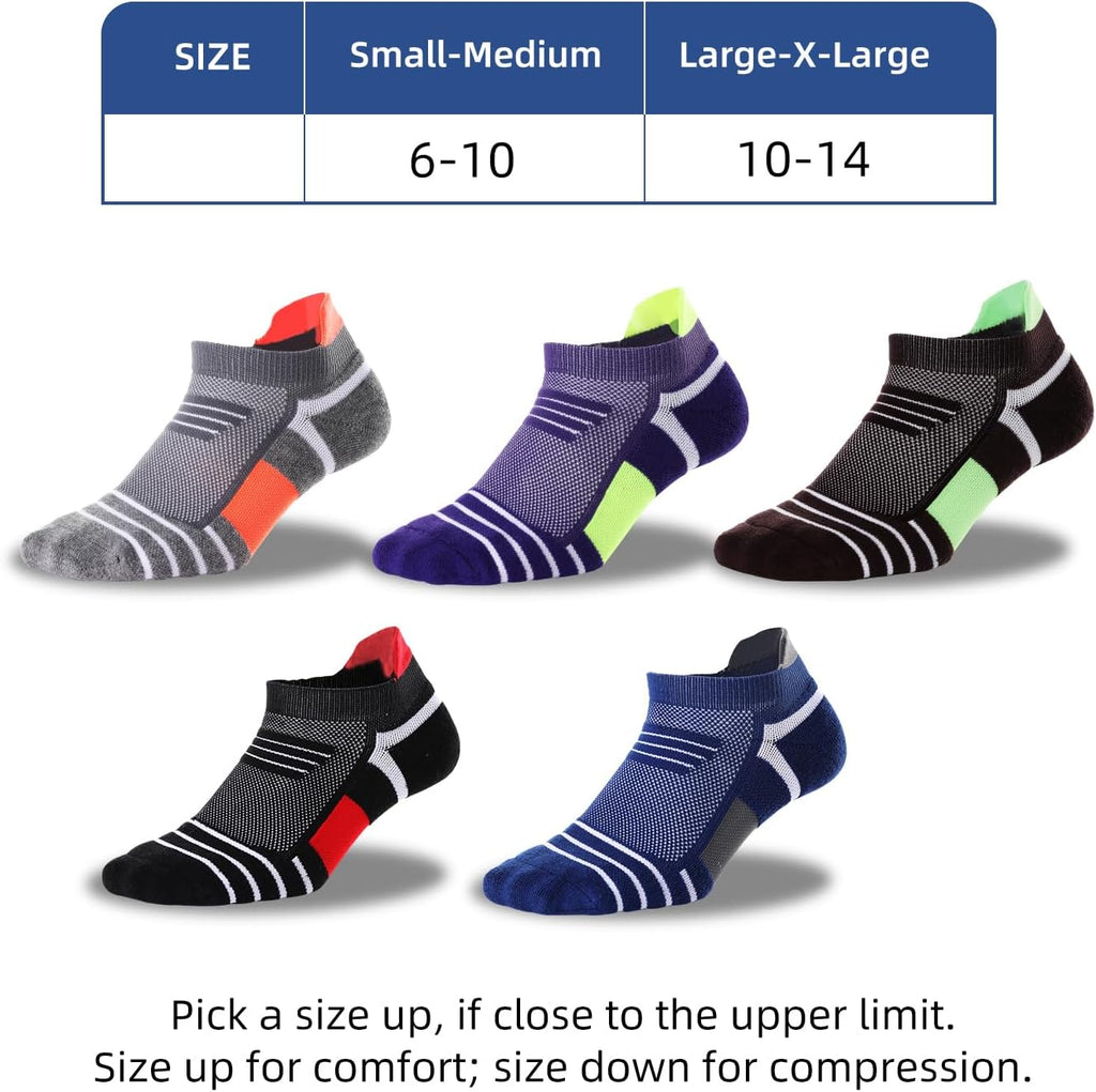 Ankle Compression Socks, Copper Yarn Low Cut Training Socks, Odor Free Moisture-Wicking Arch Support Cushion